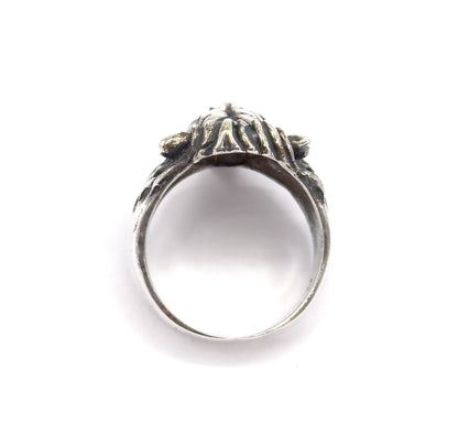 Vintage Leo Lion's Head Ring in Sterling Silver
