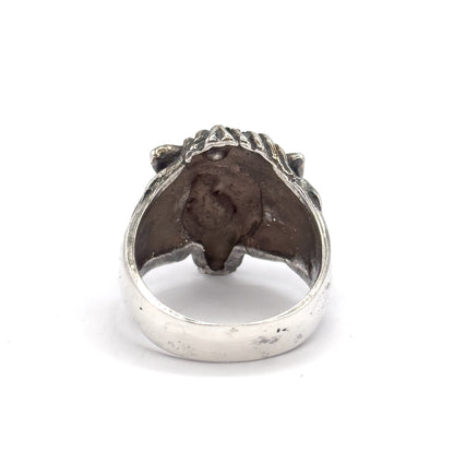 Vintage Leo Lion's Head Ring in Sterling Silver