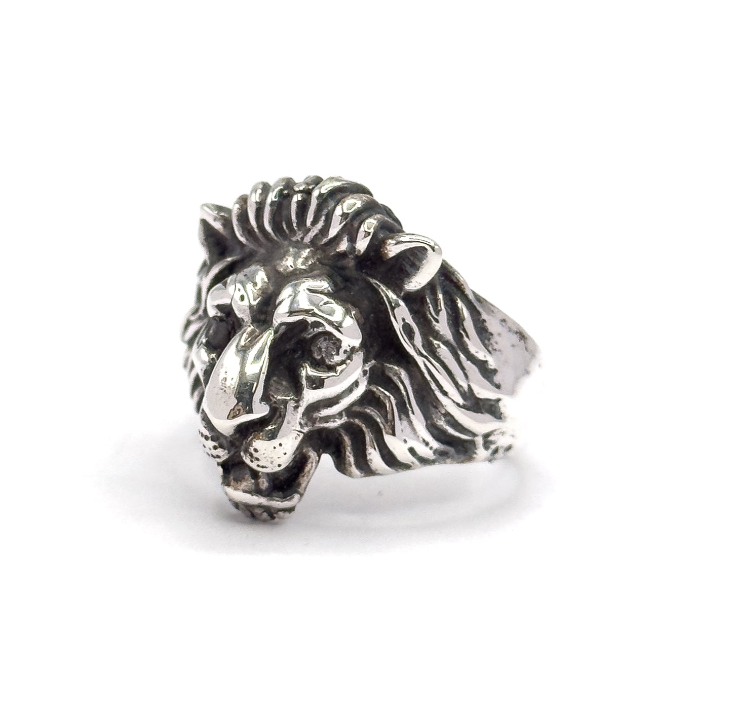 Vintage Leo Lion's Head Ring in Sterling Silver