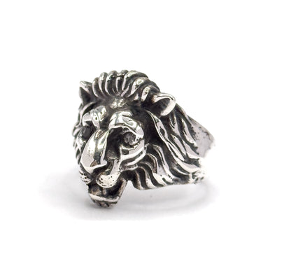 Vintage Leo Lion's Head Ring in Sterling Silver