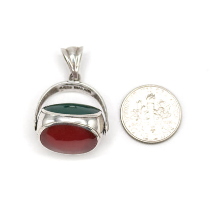 Vintage Victorian Revival Spinner Fob in Silver