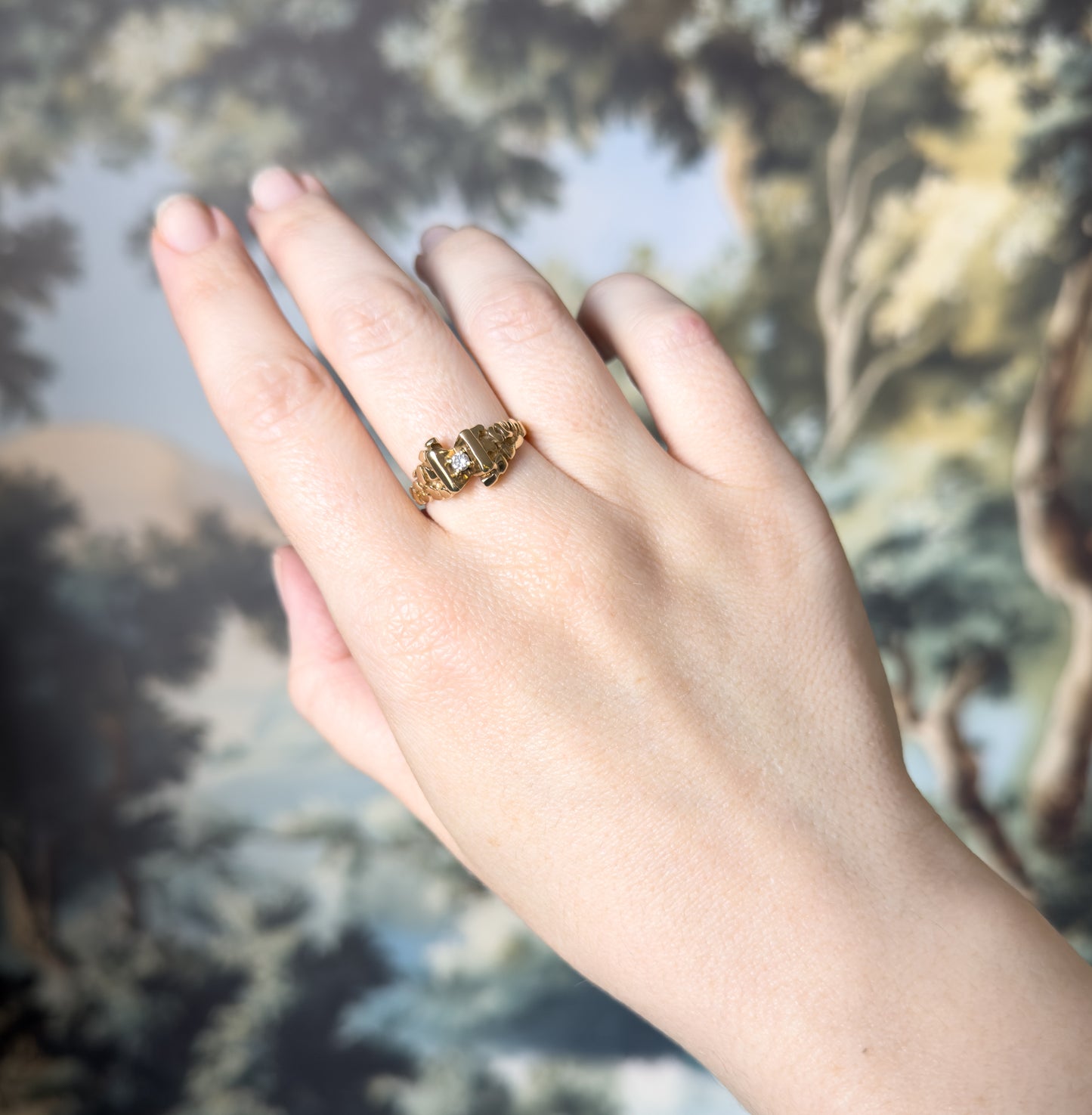 Vintage Diamond Nugget Ring in 14K Gold