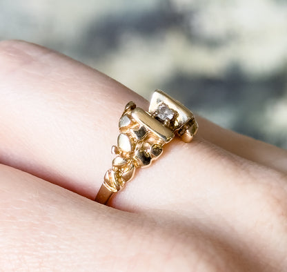 Vintage Diamond Nugget Ring in 14K Gold