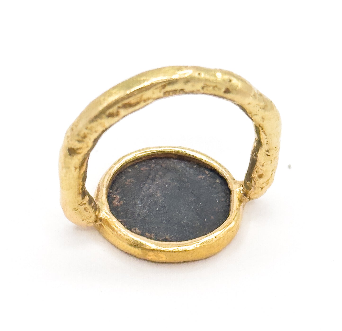 Ancient Roman Coin Ring in Contemporary Mounting in 18K Gold