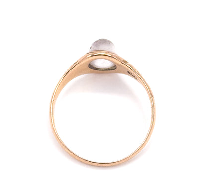 Edwardian Crystal Quartz Cabochon Ring in 10K Yellow Gold - AS IS
