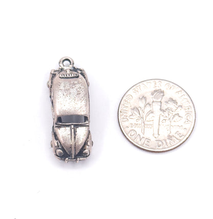 Vintage VW beetle Charm in Silver