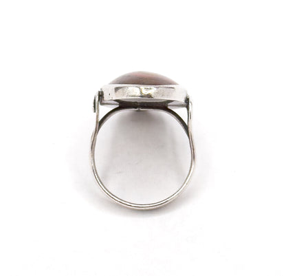 Vintage Handmade Jasper Statement Ring in Silver image 8