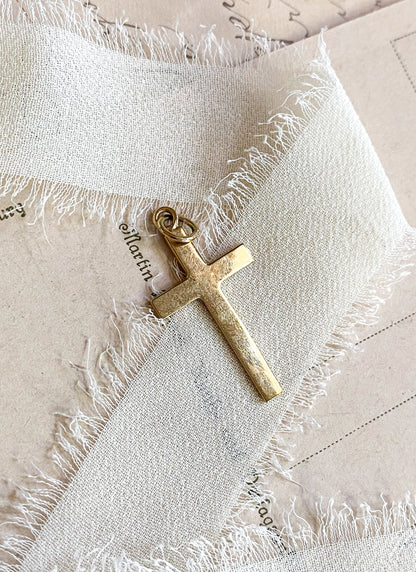 Vintage 9K Gold Cross Charm Cross Pendant