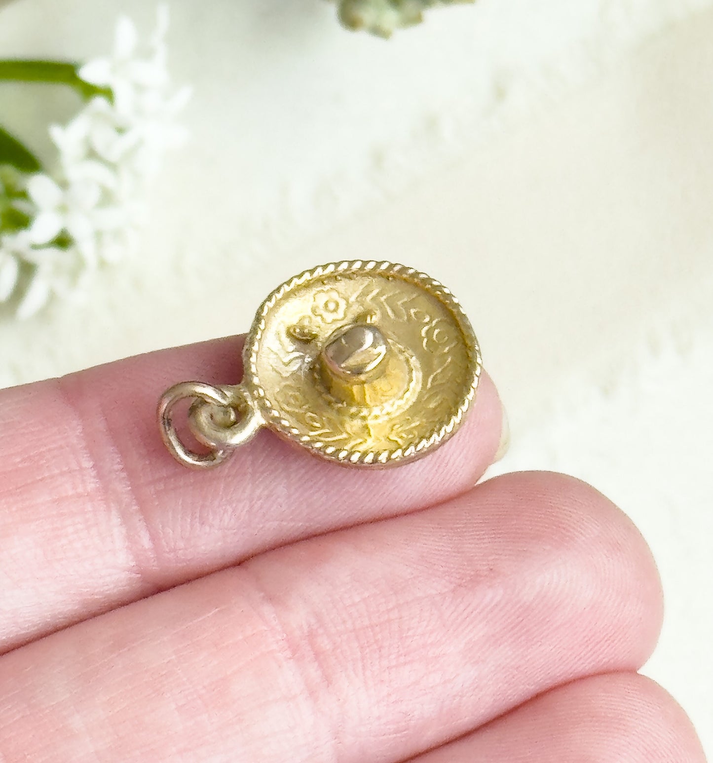 Tiny 10K Gold Sombrero Charm Mexican Gold Sombrero hat Pendant