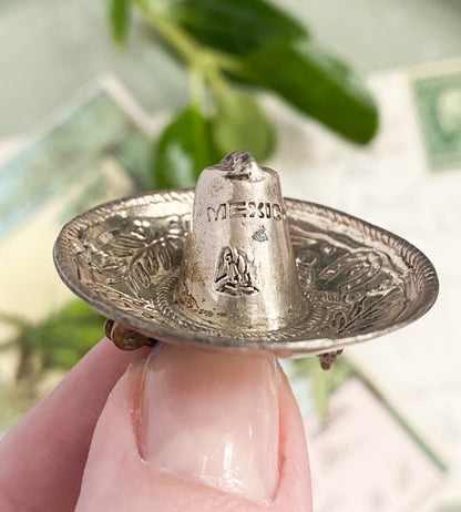 Vintage Silver Sombrero Hat Brooch image 4