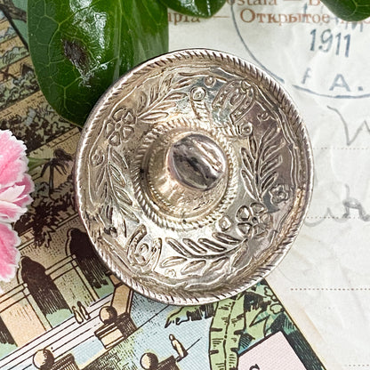 Vintage Silver Sombrero Hat Brooch image 0