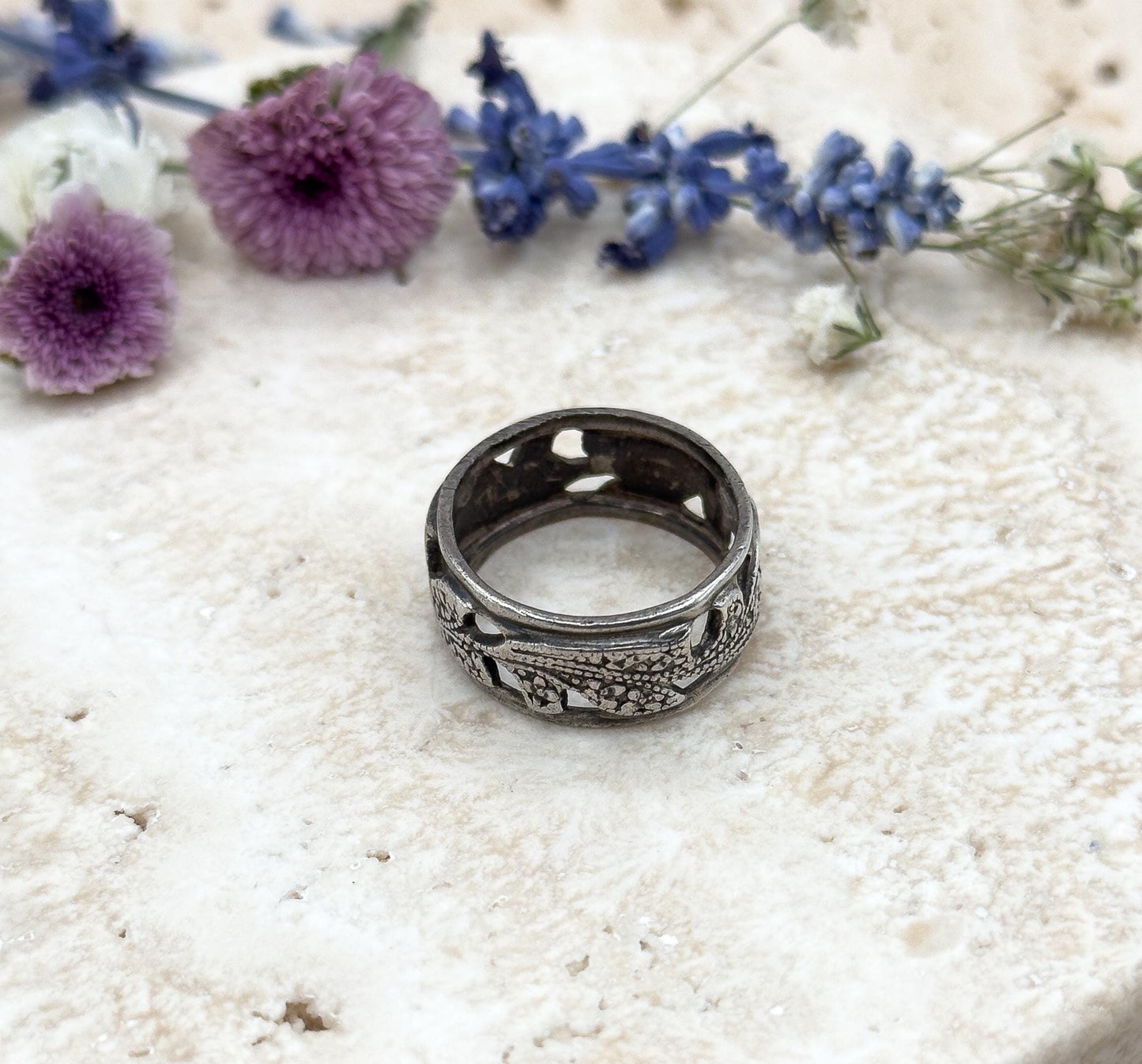 Cool Vintage Vine Ring Floral Vine Ring Sterling Silver