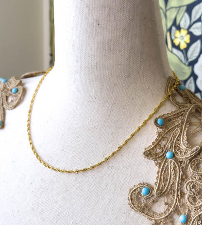 Vintage Open Rope Chain 18in, 2.3mm in 14K Yellow Gold