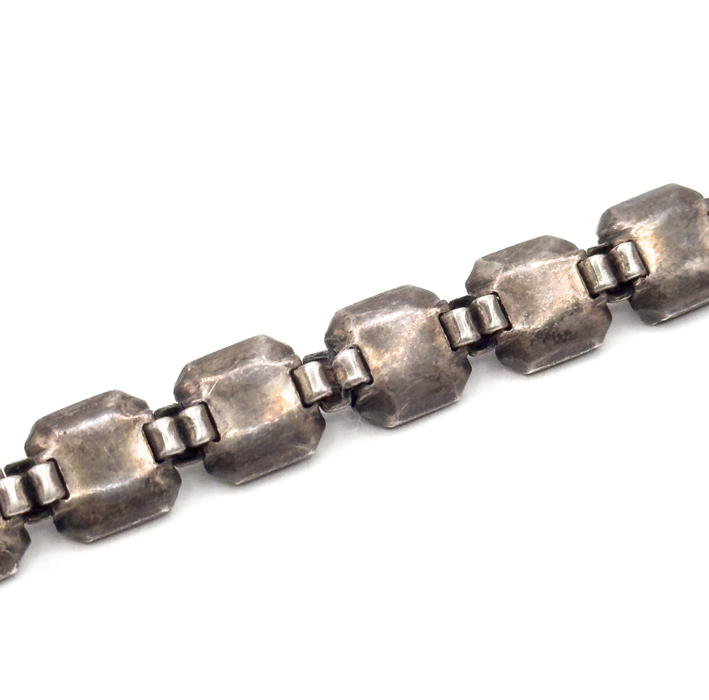 Leach and Miller Art Deco Glass bracelet in Silver