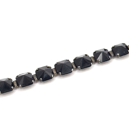 Leach and Miller Art Deco Glass bracelet in Silver