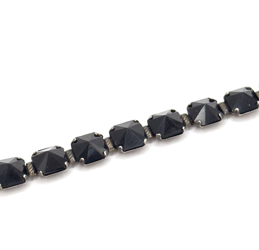 Leach and Miller Art Deco Glass bracelet in Silver