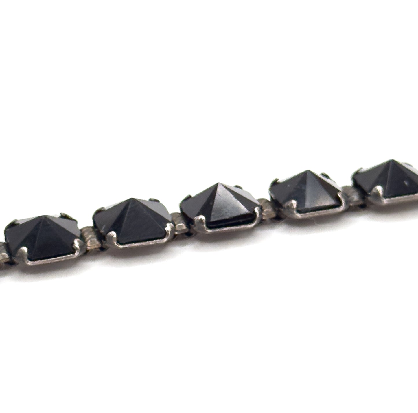 Leach and Miller Art Deco Glass bracelet in Silver