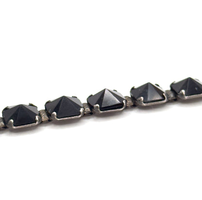 Leach and Miller Art Deco Glass bracelet in Silver