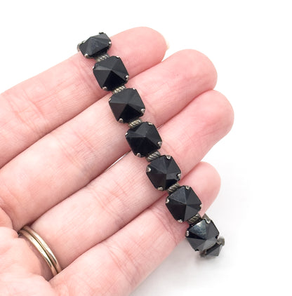 Leach and Miller Art Deco Glass bracelet in Silver