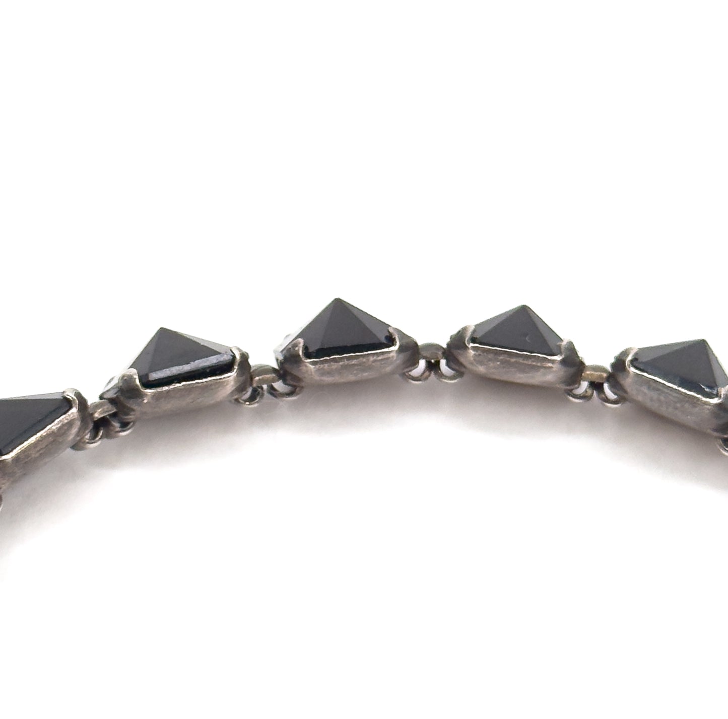 Leach and Miller Art Deco Glass bracelet in Silver