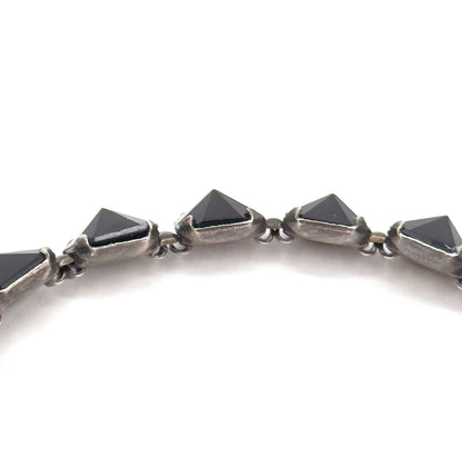 Leach and Miller Art Deco Glass bracelet in Silver