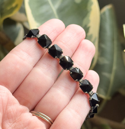 Leach and Miller Art Deco Glass bracelet in Silver