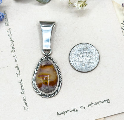 Sterling Silver Mexican Fire Opal in Matrix Pendant – JJ Hawkes