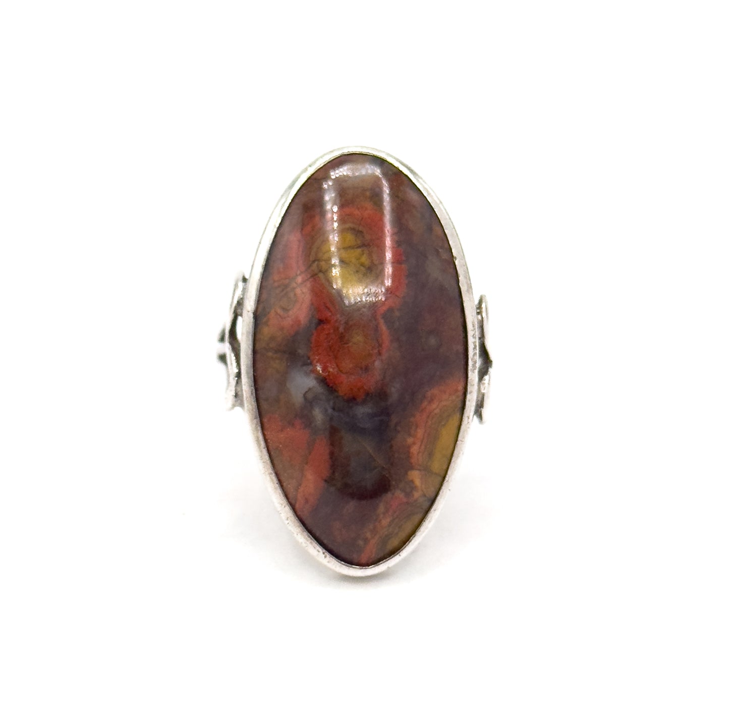 Vintage Handmade Jasper Statement Ring in Silver image 4