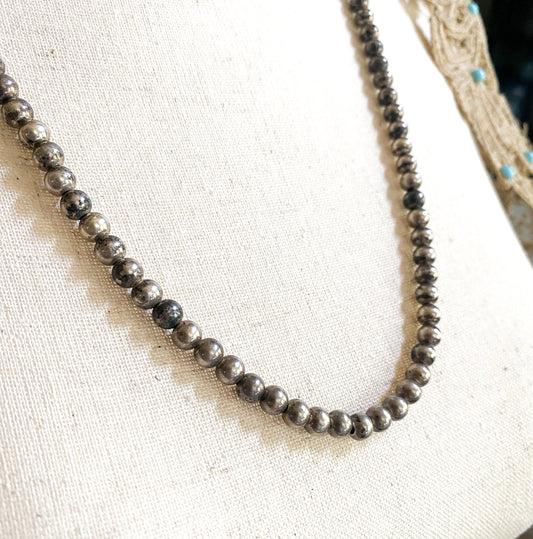 Vintage Sterling Silver Ball necklace chunky silver bench beads