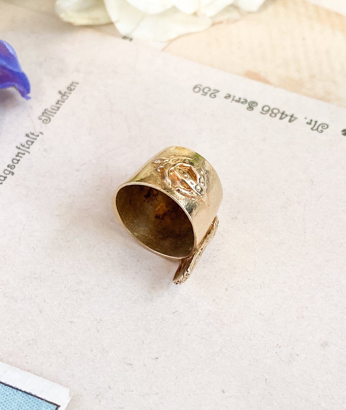 Vintage Fez Hat Charm Shriner Cap in 14K Yellow Gold