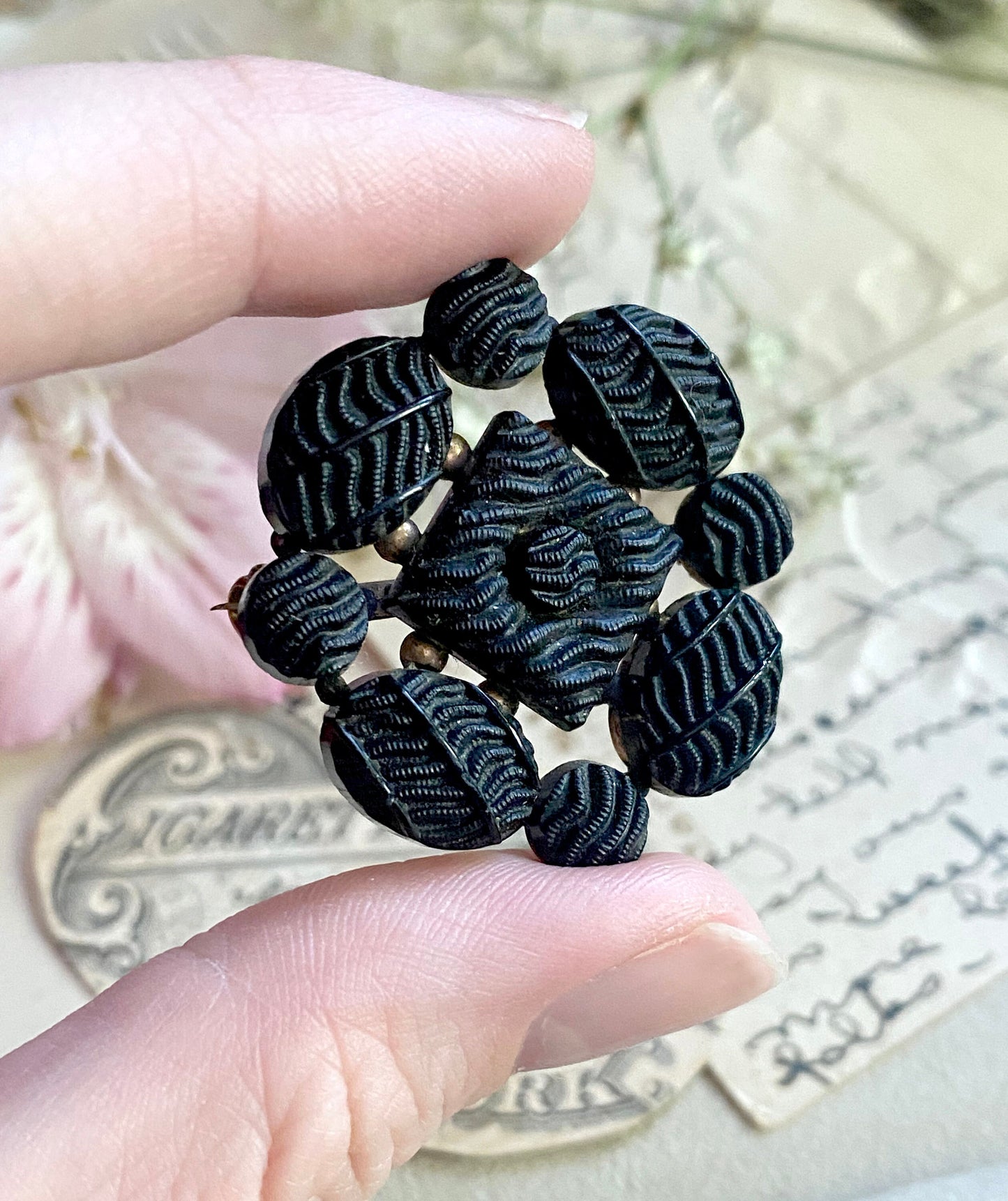 Antique mourning jewelry, Victorian Crepe stone mourning brooch, crepestone black brooch, vintage mourning, gift for goth girlfriend, 1800s