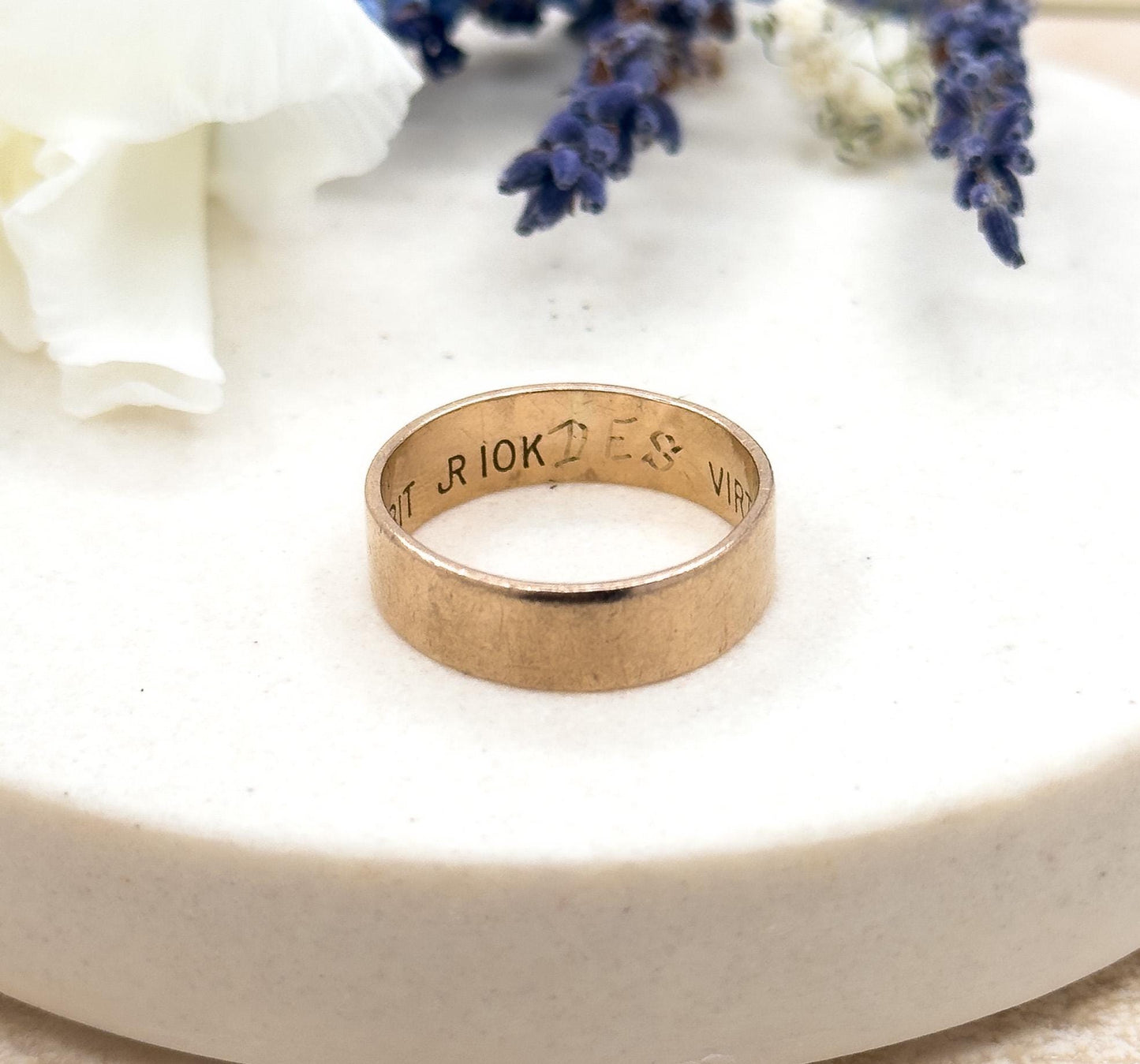 Vintage Masonic Band Ring Yod Free Mason Scottish Rite Ring in 10K