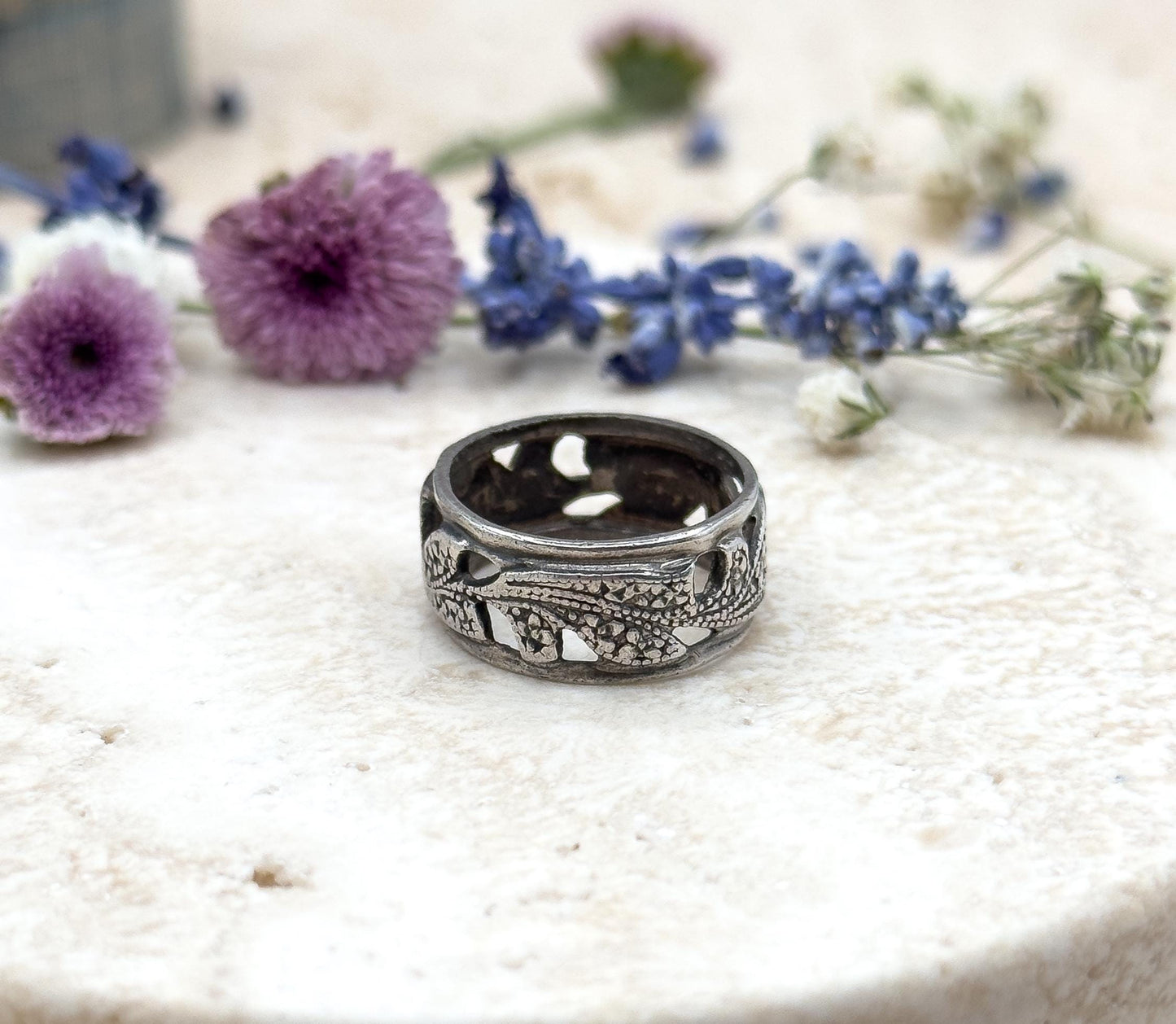 Cool Vintage Vine Ring Floral Vine Ring Sterling Silver