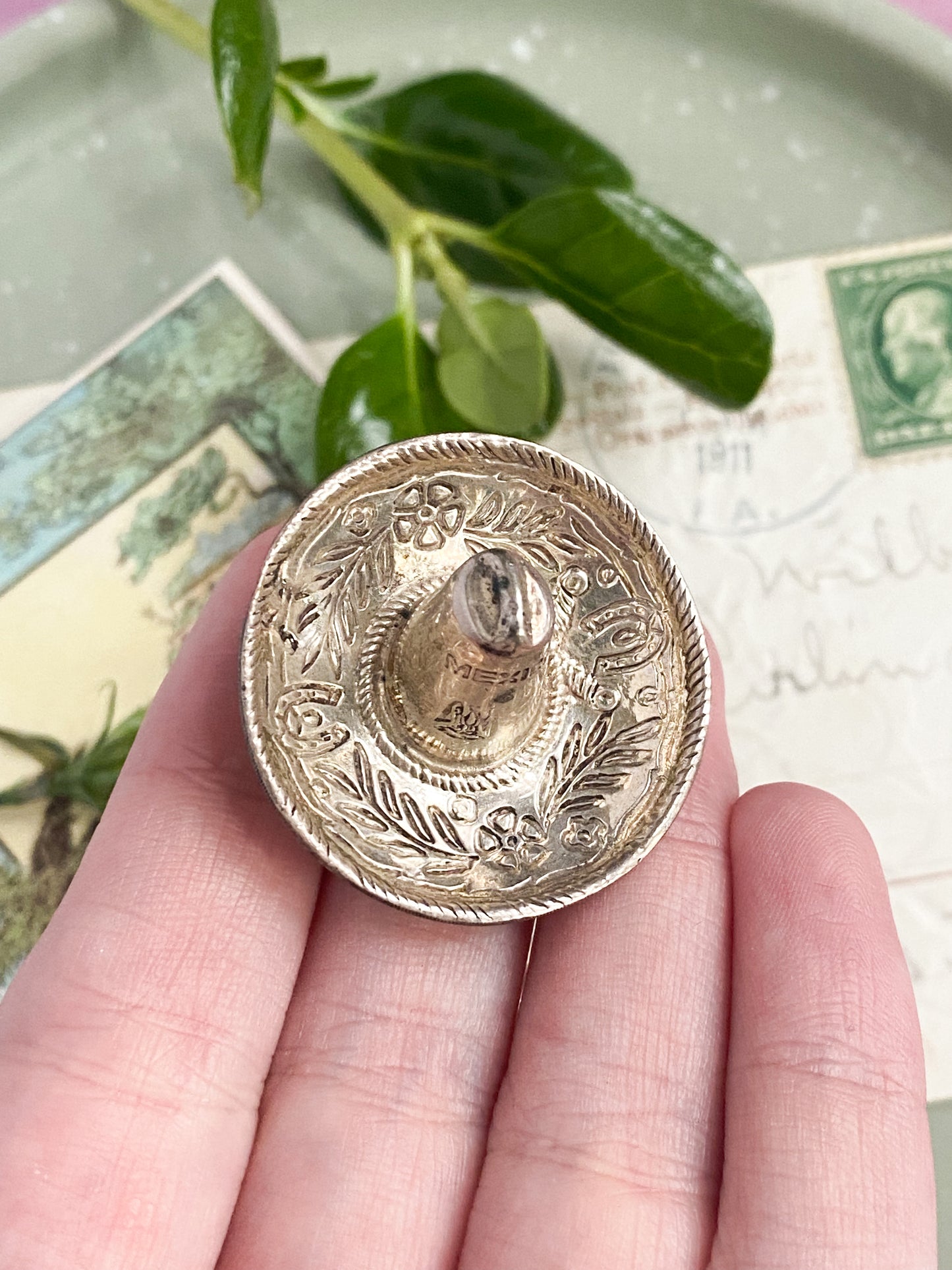 Vintage Silver Sombrero Hat Brooch image 3