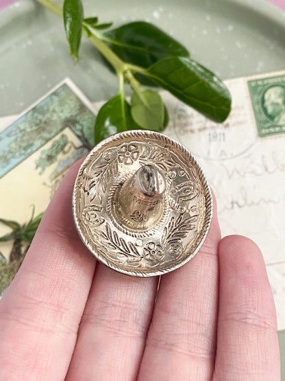 Vintage Silver Sombrero Hat Brooch image 3