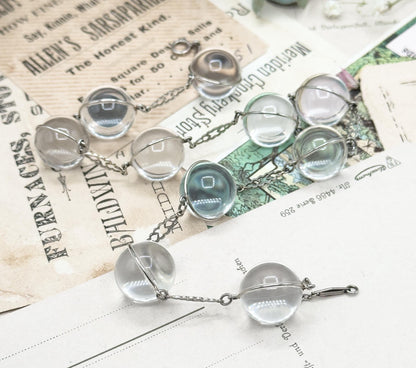 Antique Pool of Light necklace Rock Crystal Orb Necklace in 14K White Gold