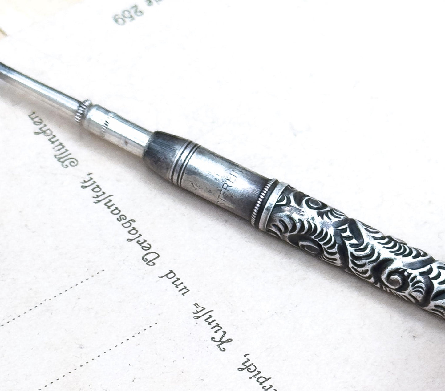 Antique Propelling Pencil Chatelaine Pencil Silver Antique Pencil Pendant