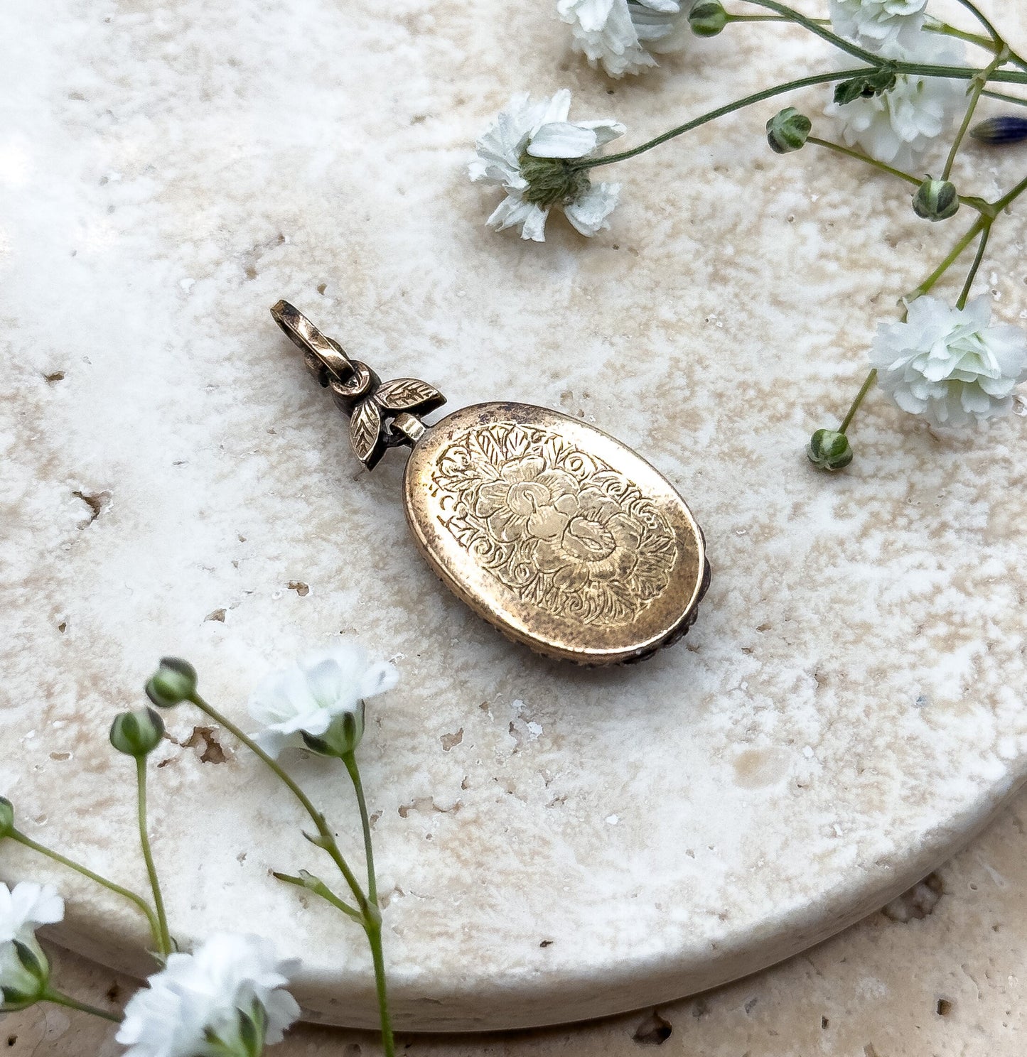 Georgian Giardinetti Pendant with Rose Cut Diamonds on Bristol Blue Glass Bague au Firmament