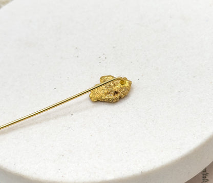 Antique Gold Nugget Stick Pin Vintage Nugget Pin in 14K Gold