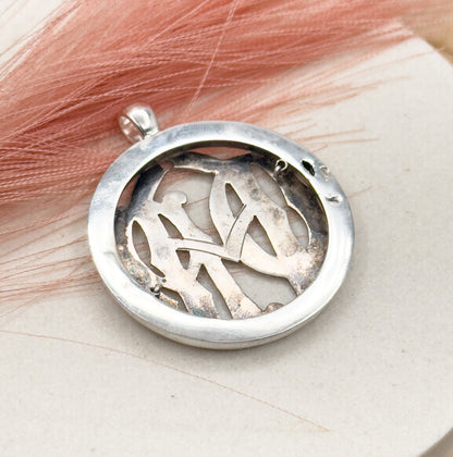 Silver Victorian monogram Cipher pendant in Silver