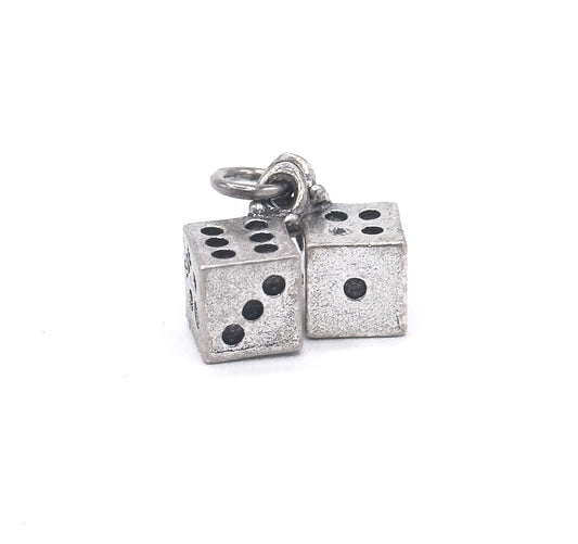 Vintage Dice Charm in Sterling Silver