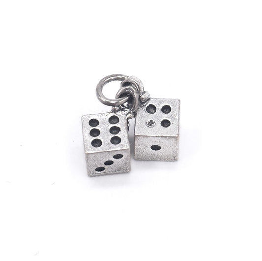 Vintage Dice Charm in Sterling Silver