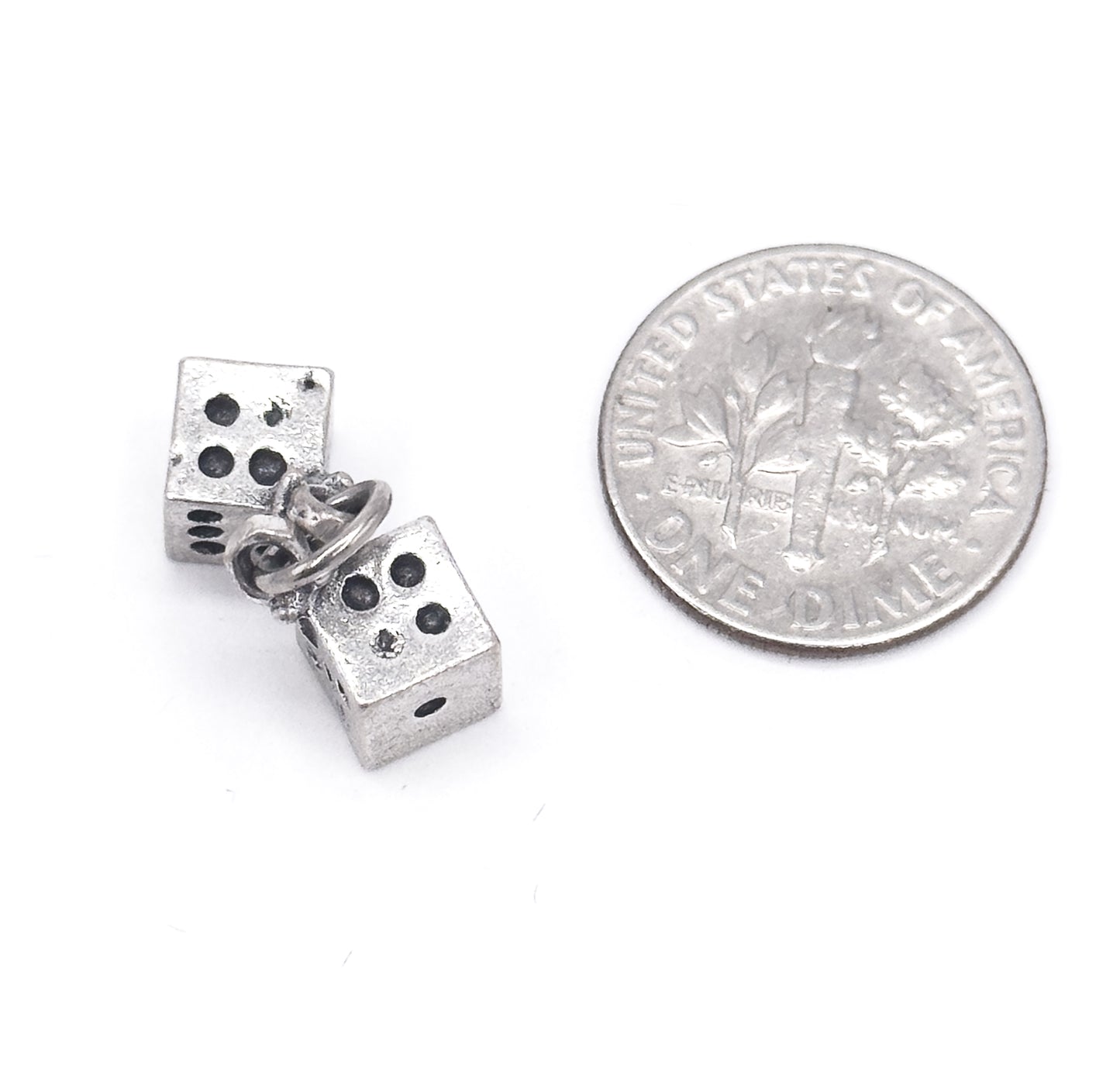 Vintage Dice Charm in Sterling Silver