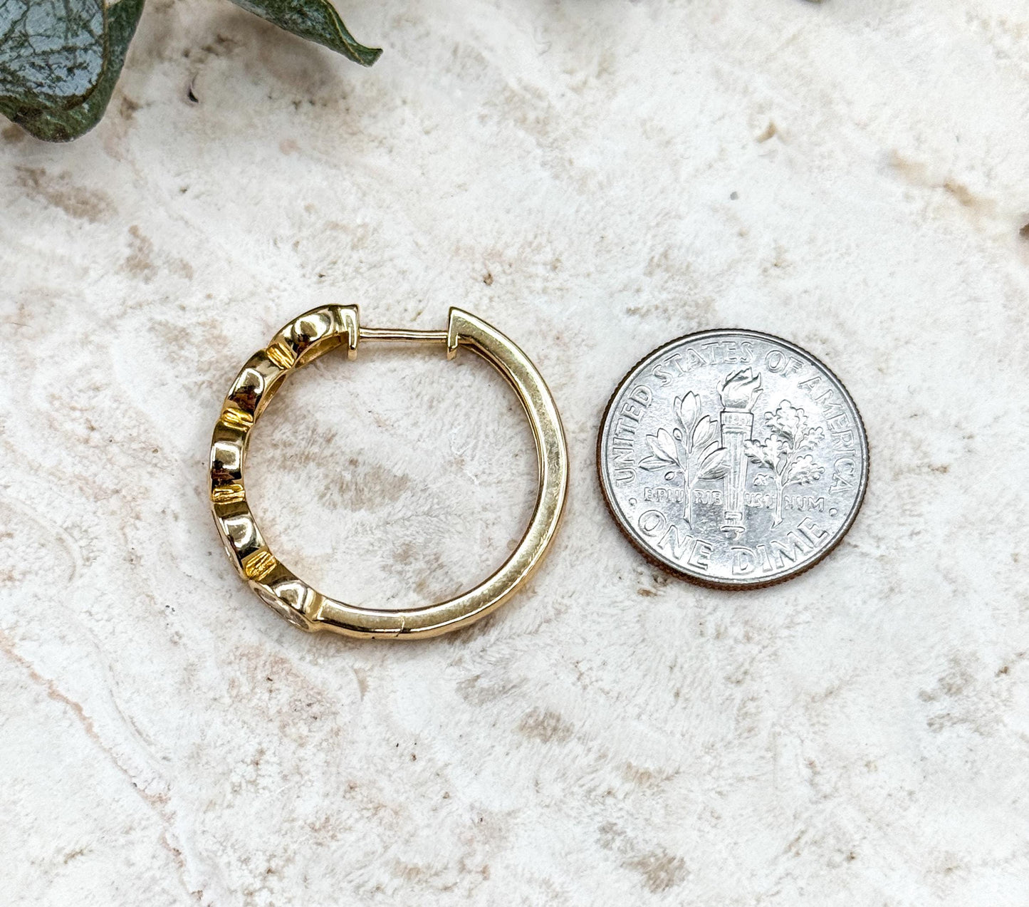 Estate Bezel Set Lab Diamond Hoop earrings in 14K 2.00ctw Oval Diamond Hoops