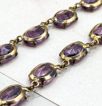 Victorian Amethyst Paste Riviere Necklace in Purple