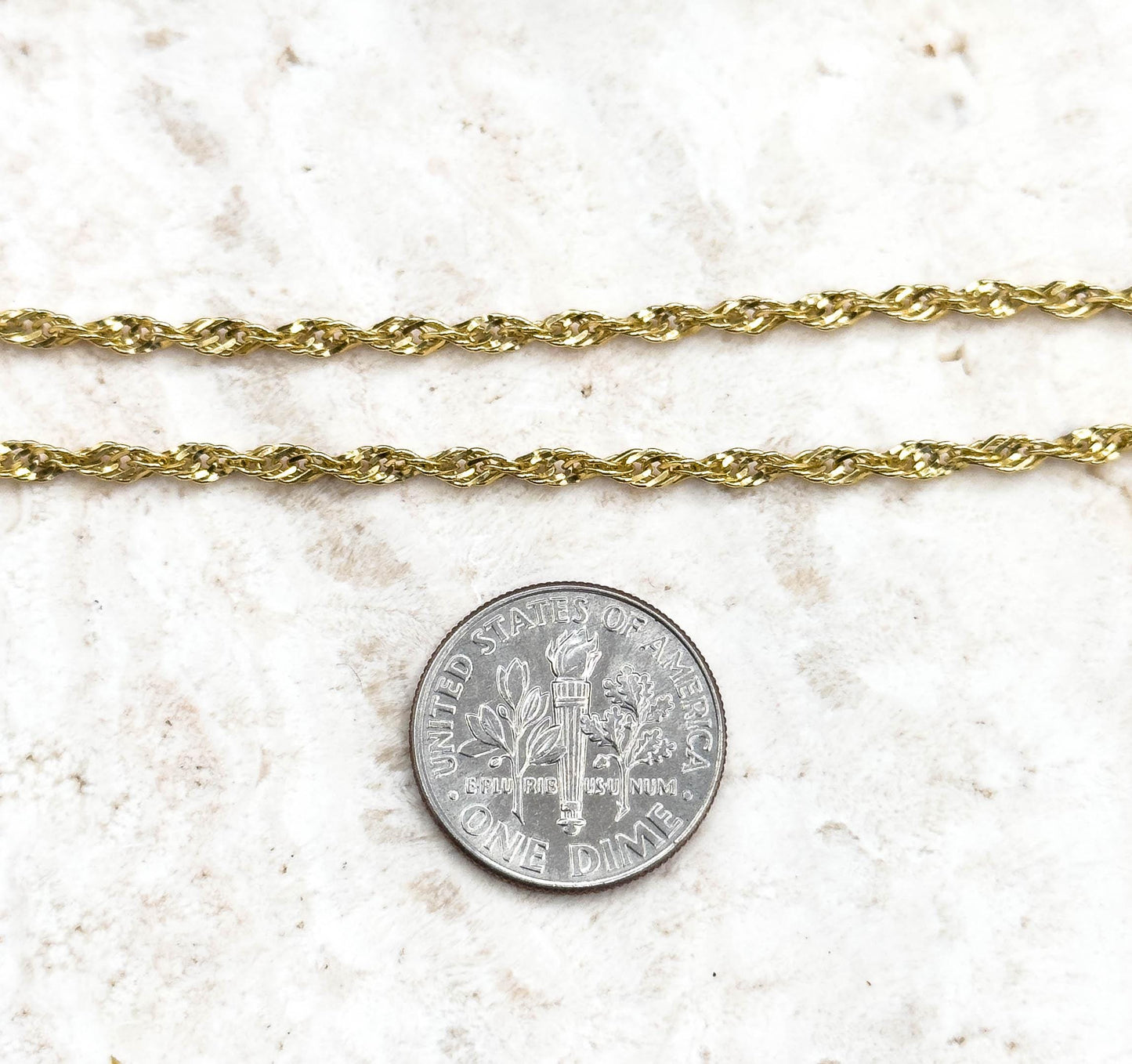 Vintage Open Rope Chain 18in, 2.3mm in 14K Yellow Gold