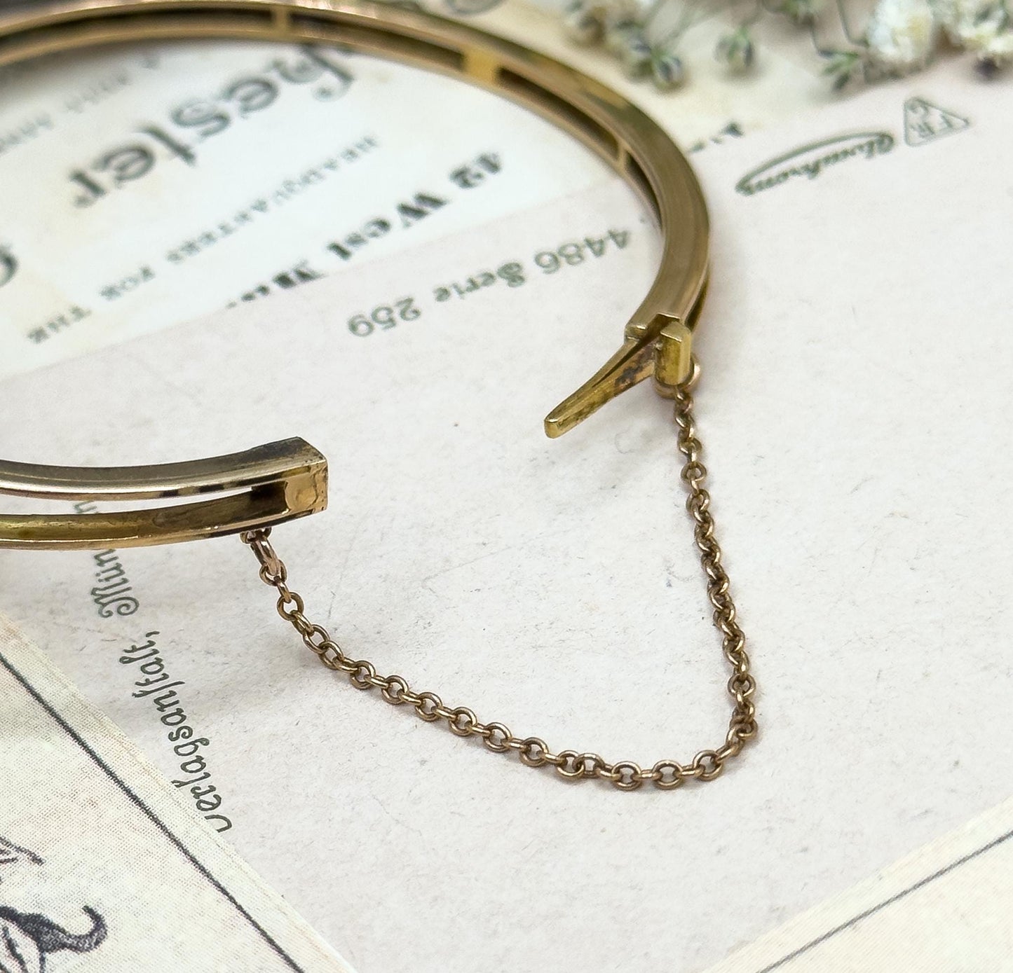 Victorian Banded Agate Bracelet in 14K Yellow Gold Solid Gold Bullseye Agate with Pearl