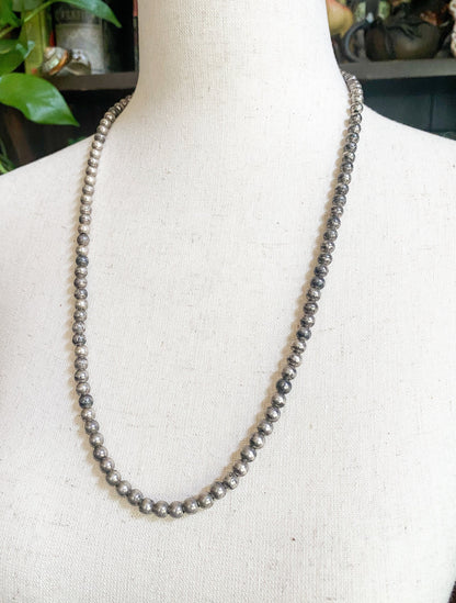 Vintage Sterling Silver Ball necklace chunky silver bench beads