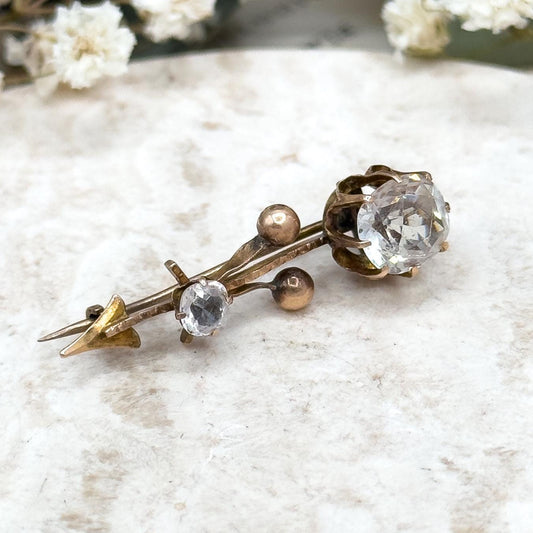 halleys comet brooch w mine cut paste gems