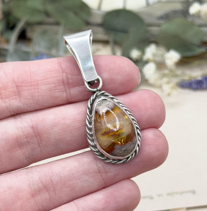 Sterling Silver Mexican Fire Opal in Matrix Pendant – JJ Hawkes